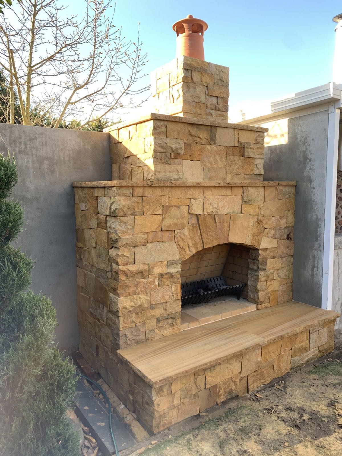 Outdoor Fireplaces &mdash; stonework by Creative Stone Masonry